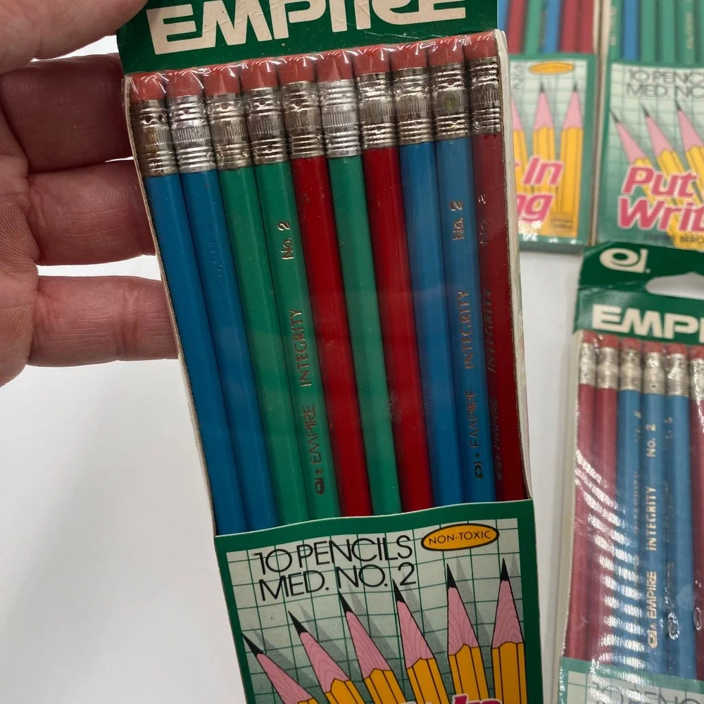 Empire Berol Integrity No 2 Pencils Lot 60 Vintage USA Red Blue Green Med Lead